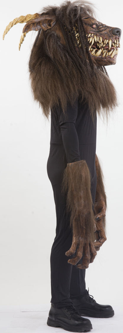 Máscara Gruñendo Hombre lobo Ghoulish - Disfraz de Látex, Kanekalon para Halloween y Día de Muertos