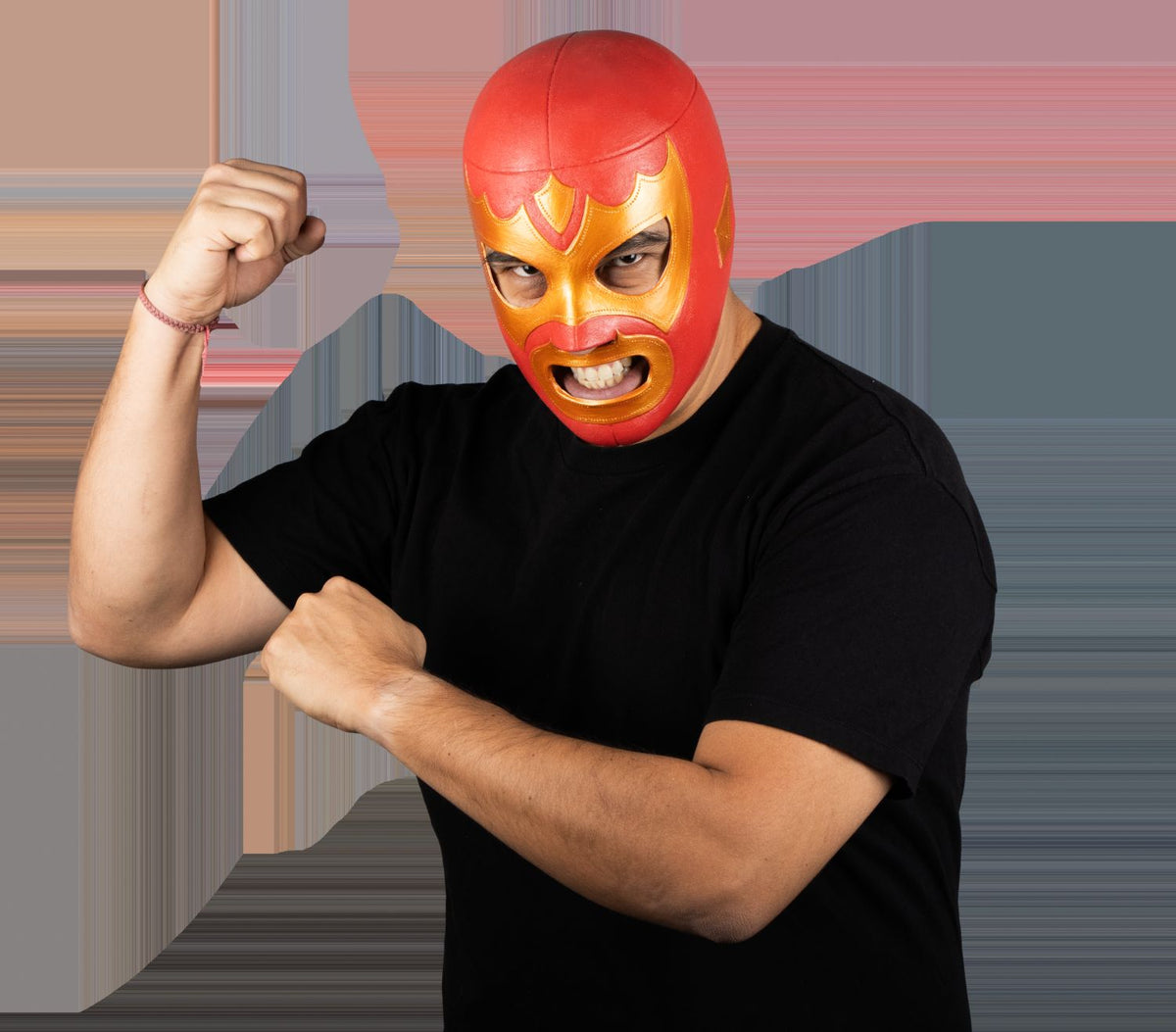 Máscara Guerrero Escarlata Mundial - Disfraz de Látex para Halloween y Día de Muertos