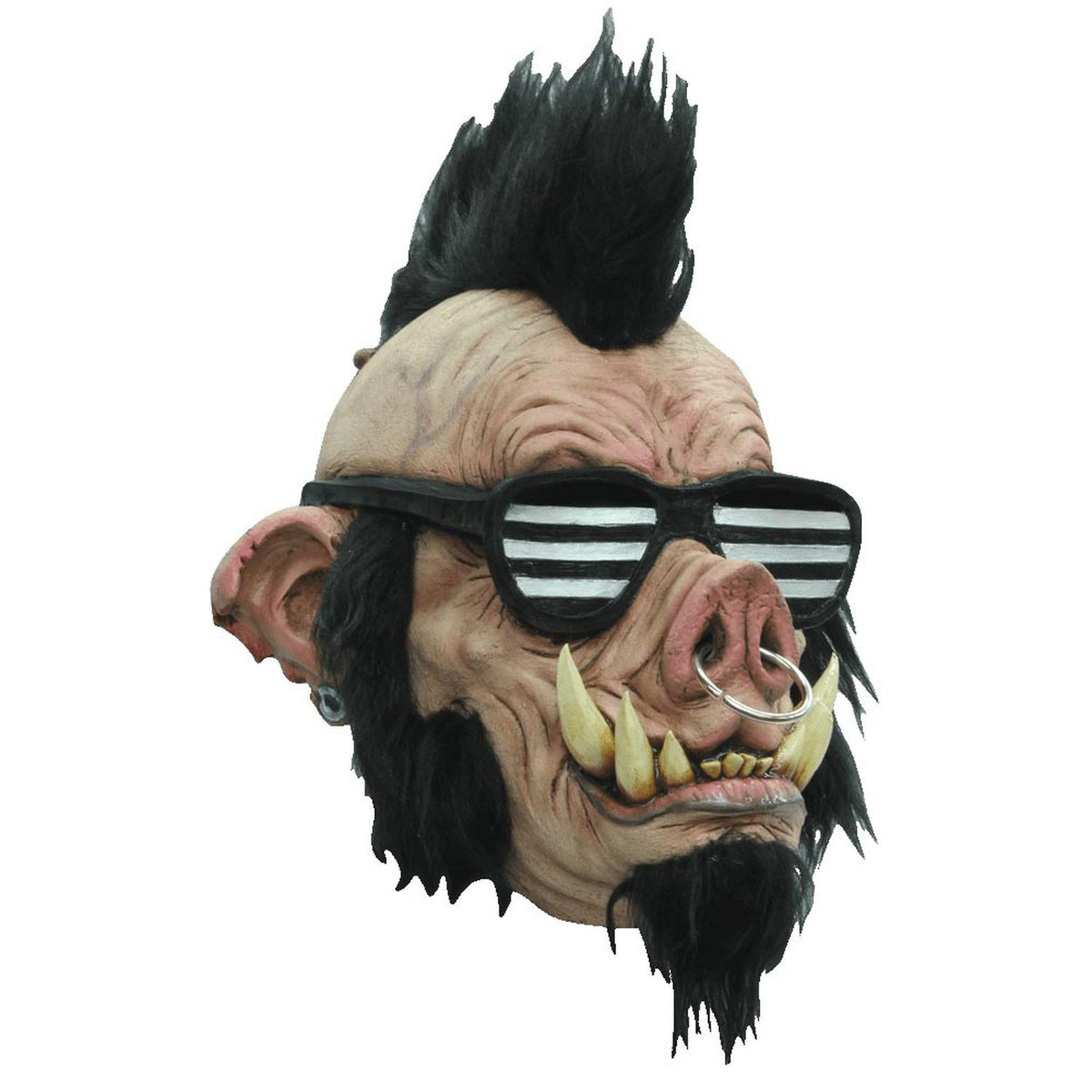 Máscara Jabalí Punk Ghoulish - Disfraz de Látex, Peluche para Halloween y Día de Muertos