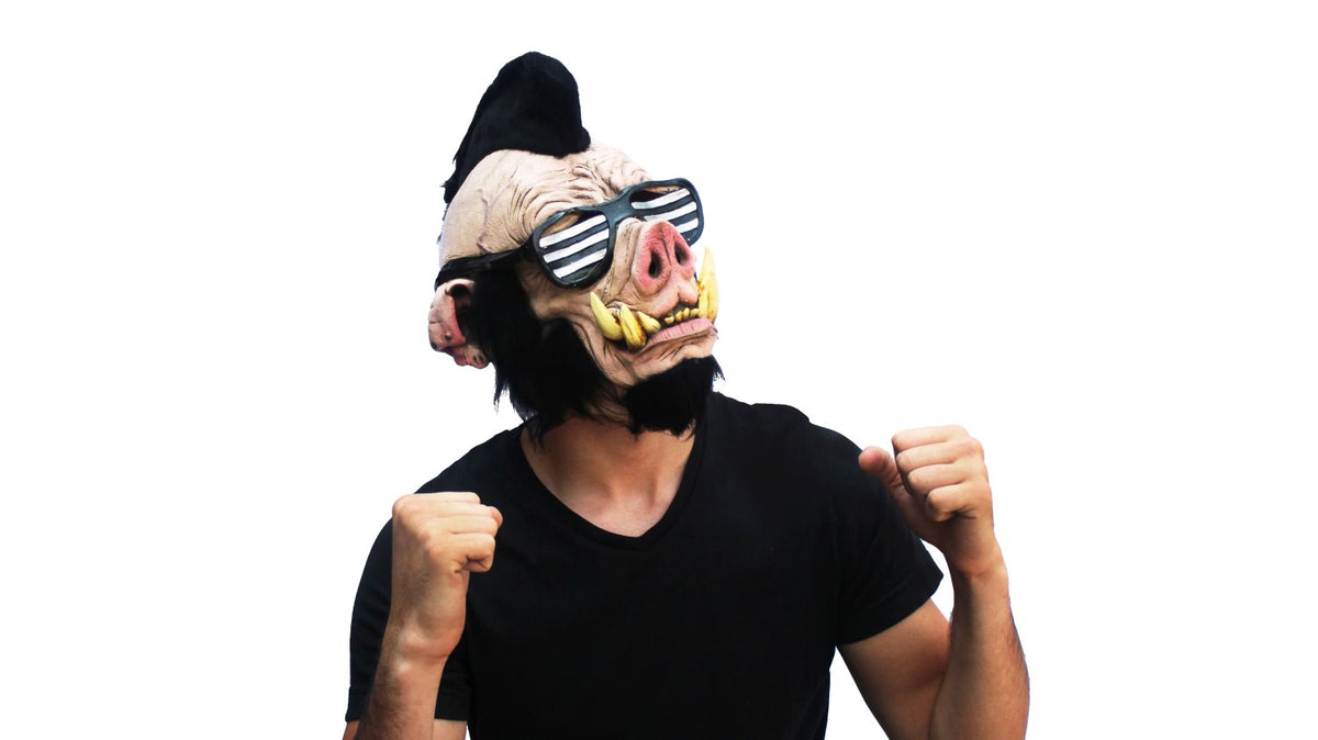 Máscara Jabalí Punk Ghoulish - Disfraz de Látex, Peluche para Halloween y Día de Muertos