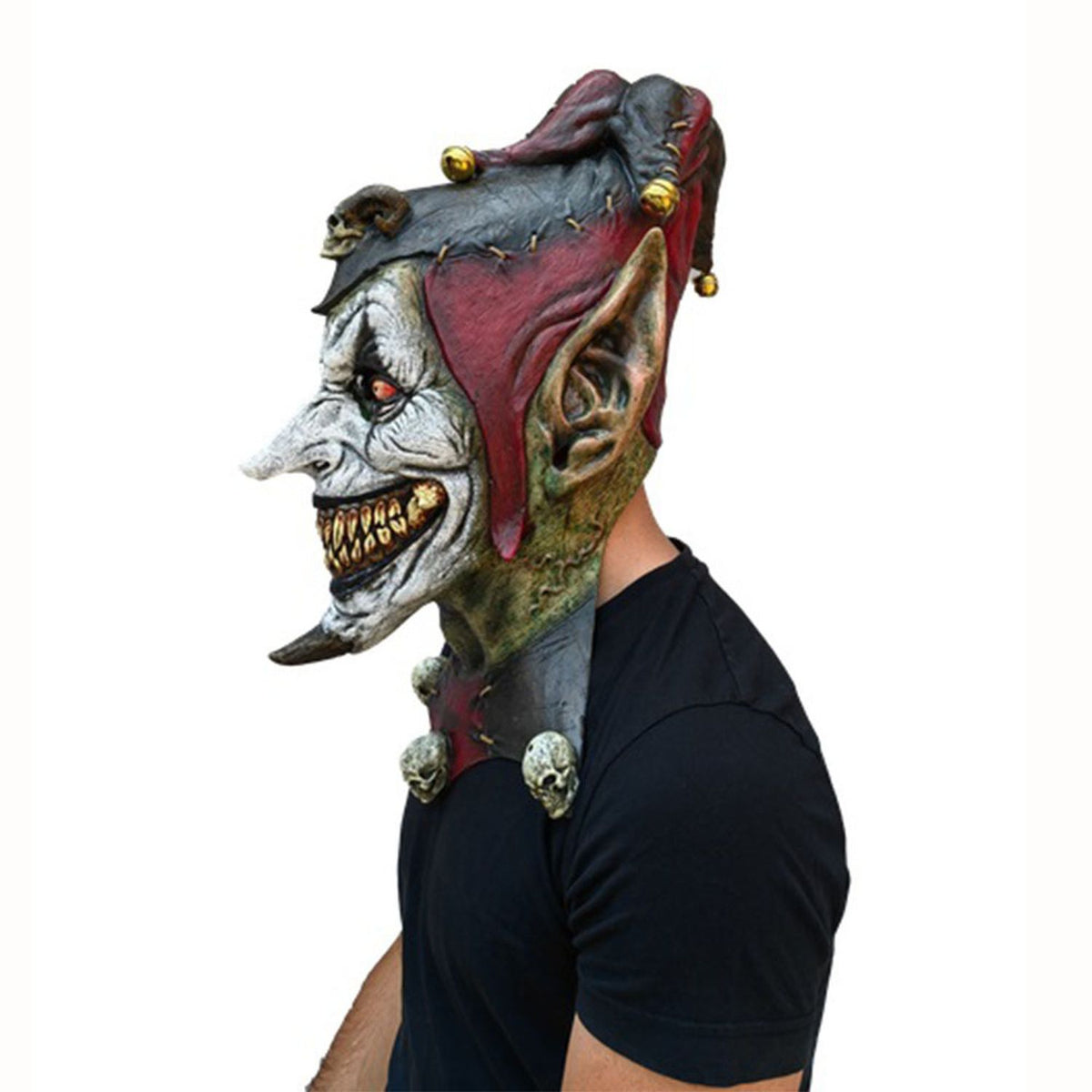 Máscara Jesterblin Ghoulish - Disfraz de Látex para Halloween y Día de Muertos