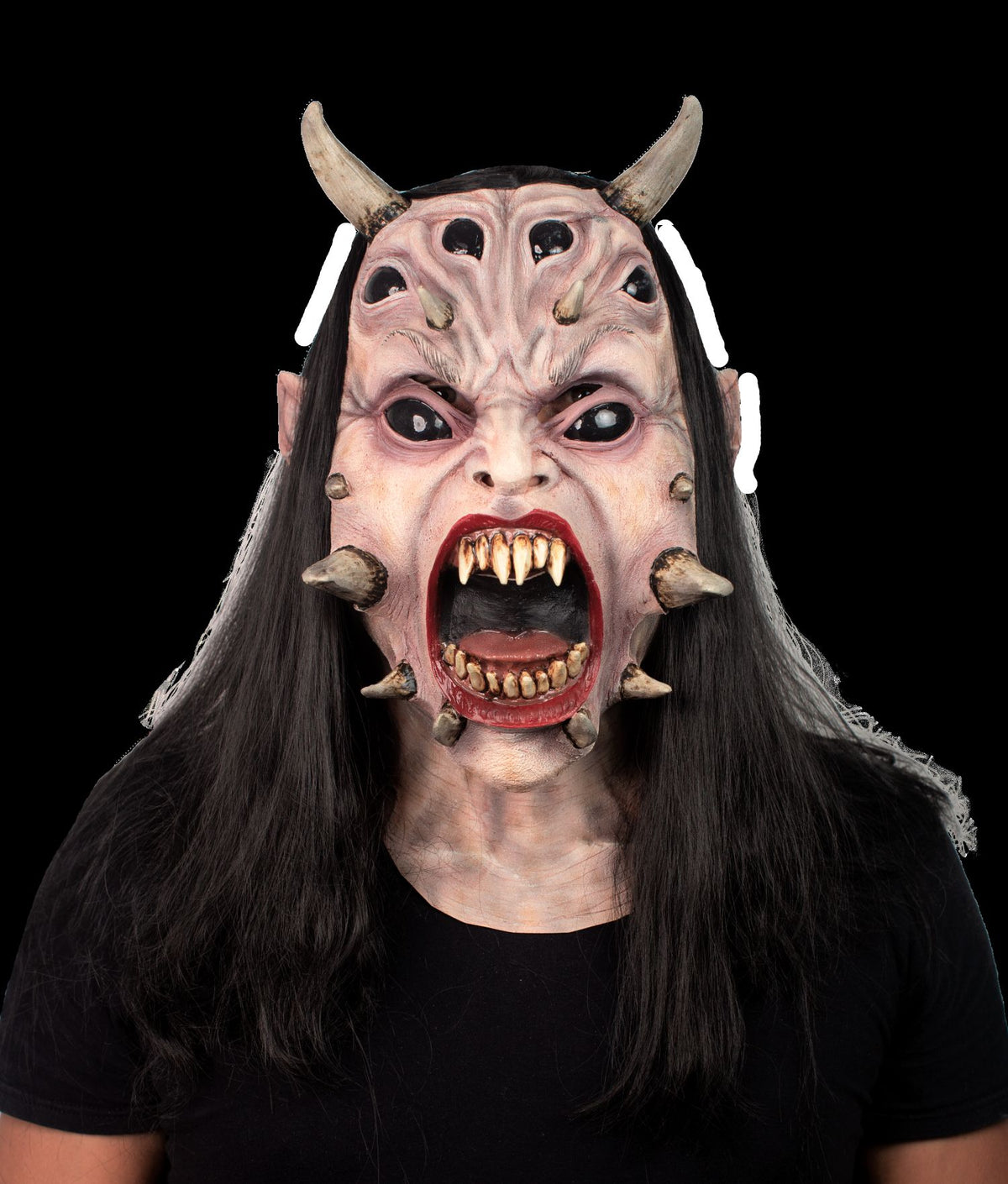 Máscara Jorogumo Ghoulish - Disfraz de Látex, Multifilamento lacio para Halloween y Día de Muertos