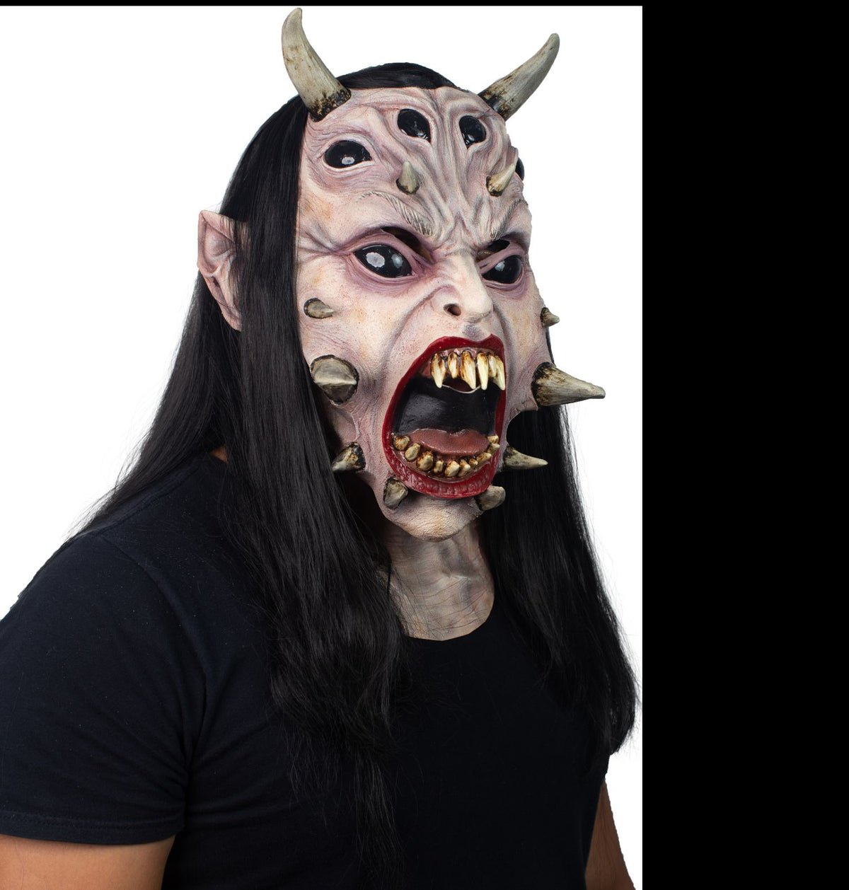 Máscara Jorogumo Ghoulish - Disfraz de Látex, Multifilamento lacio para Halloween y Día de Muertos