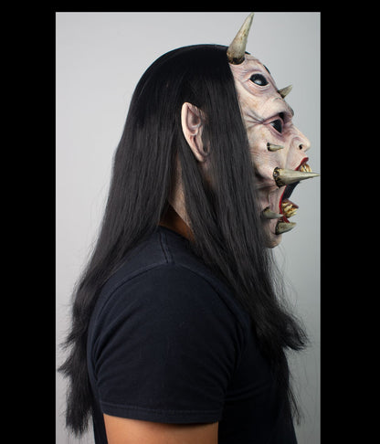 Máscara Jorogumo Ghoulish - Disfraz de Látex, Multifilamento lacio para Halloween y Día de Muertos