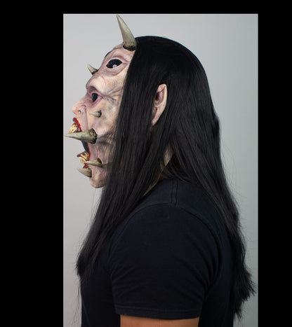 Máscara Jorogumo Ghoulish - Disfraz de Látex, Multifilamento lacio para Halloween y Día de Muertos