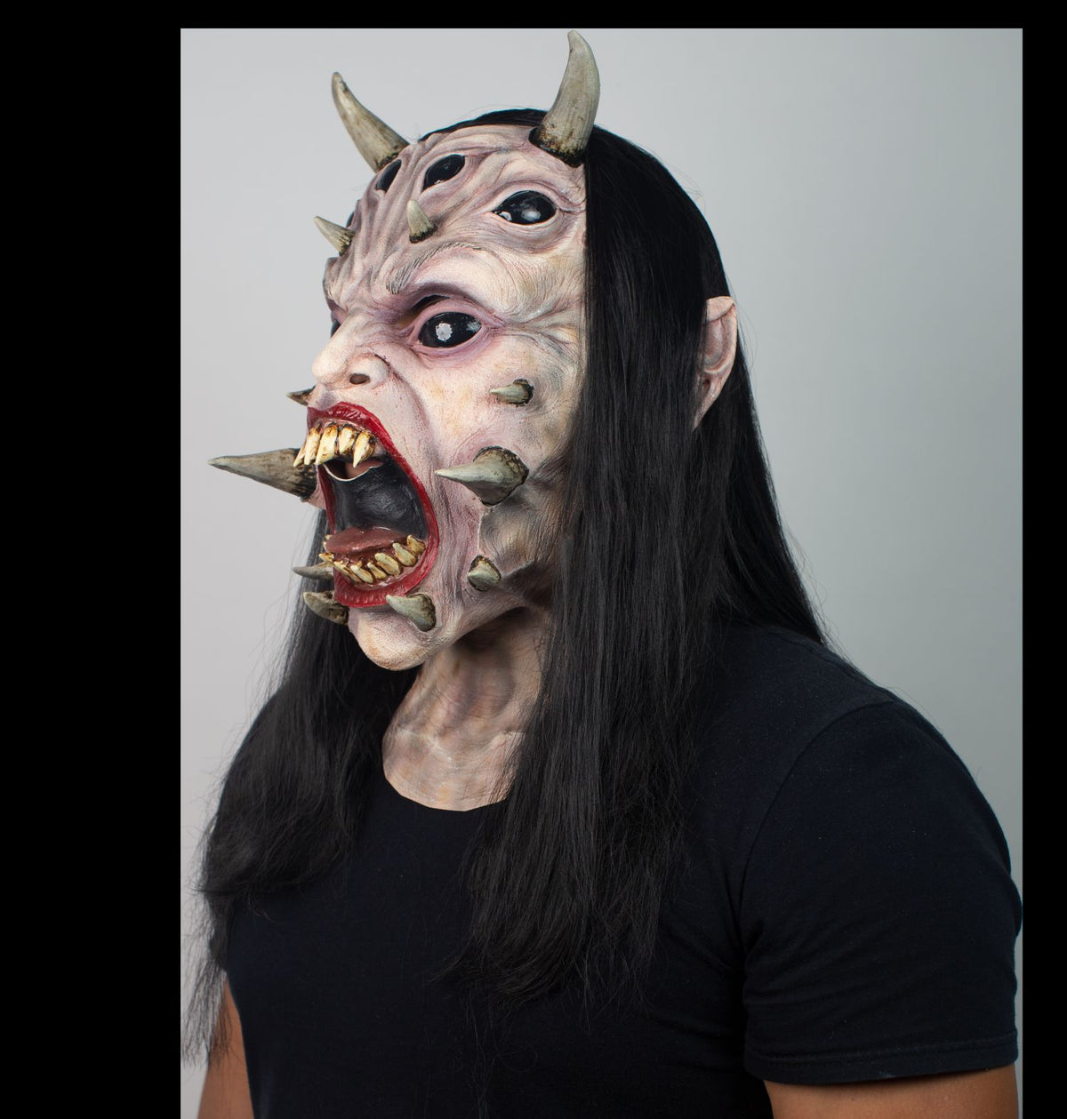 Máscara Jorogumo Ghoulish - Disfraz de Látex, Multifilamento lacio para Halloween y Día de Muertos