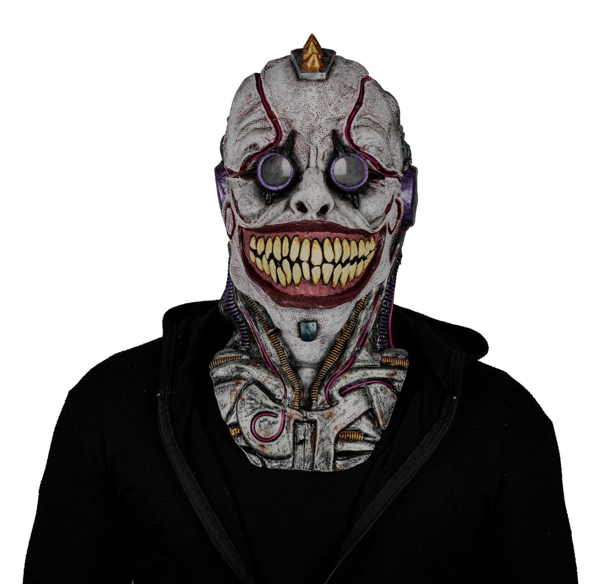 Máscara Lentes Sonrisa Ghoulish - Disfraz de Látex, Hilo LED para Halloween y Día de Muertos