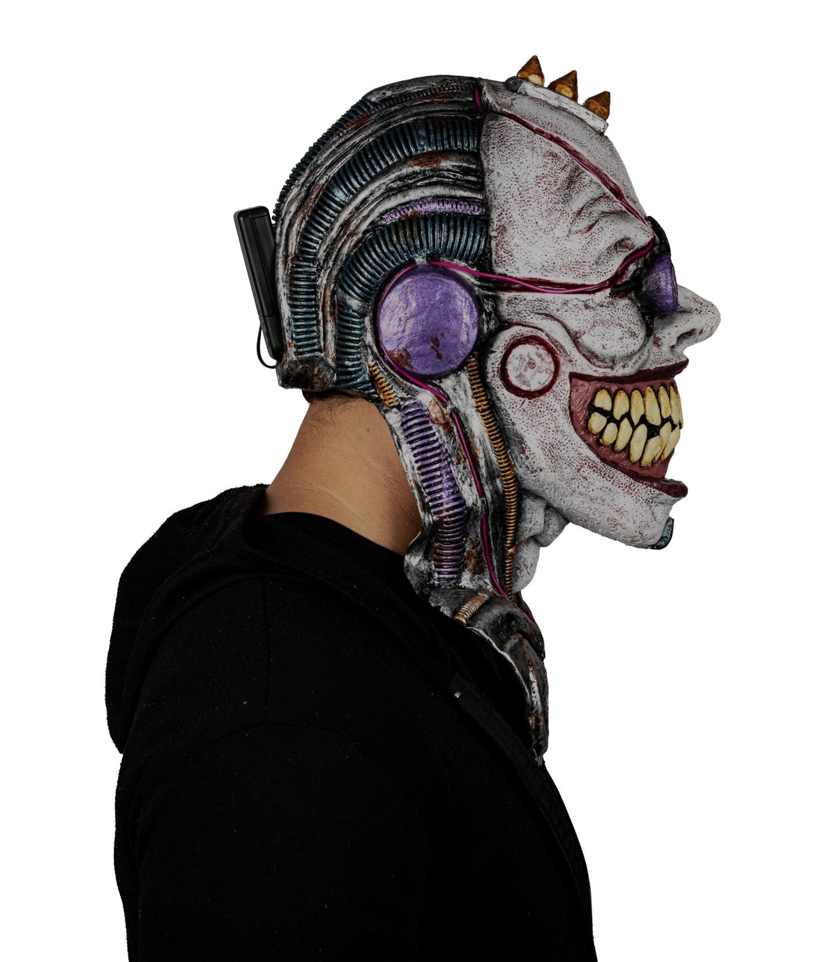 Máscara Lentes Sonrisa Ghoulish - Disfraz de Látex, Hilo LED para Halloween y Día de Muertos