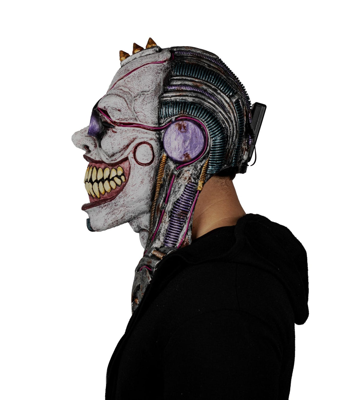 Máscara Lentes Sonrisa Ghoulish - Disfraz de Látex, Hilo LED para Halloween y Día de Muertos