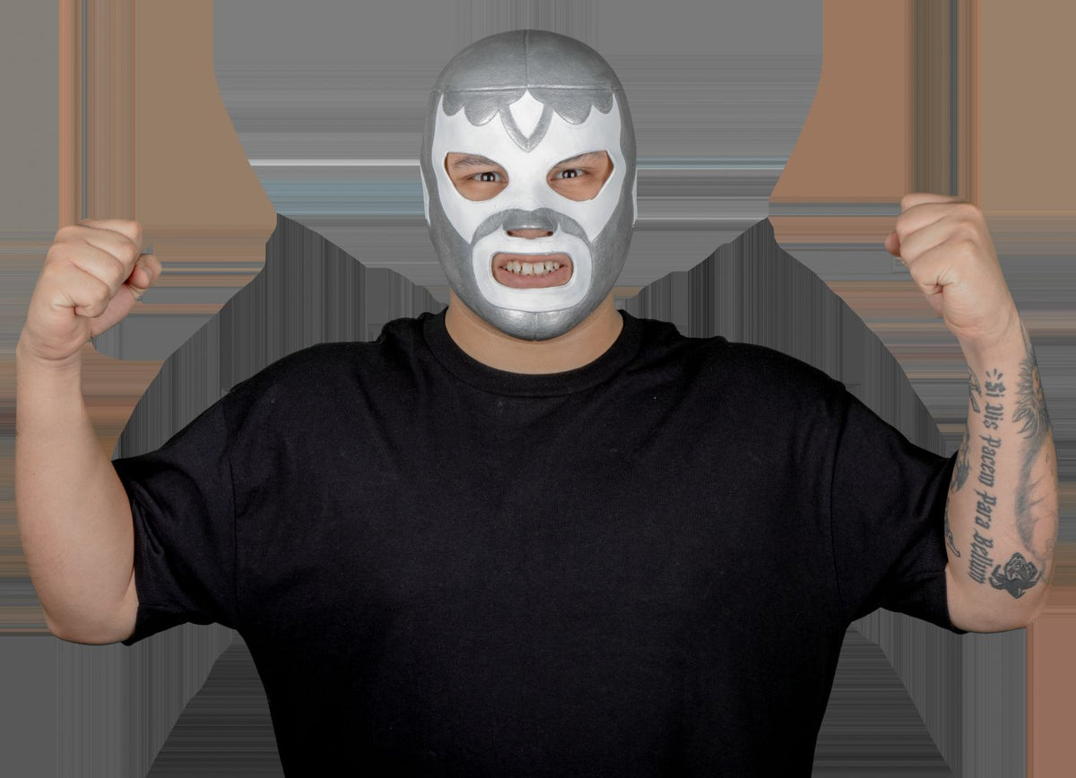 Máscara Leyenda plateada Mundial - Disfraz de Látex para Halloween y Día de Muertos