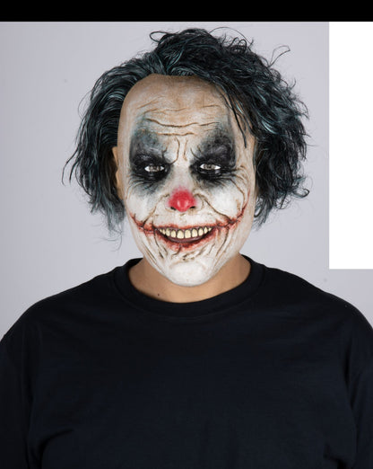 Máscara Lunático Payaso Ghoulish - Disfraz de Látex, Hilo incrustado para Halloween y Día de Muertos