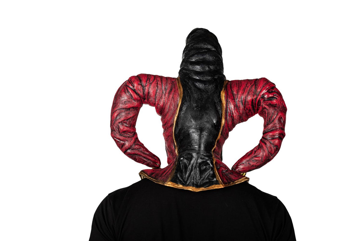 Máscara Malvado Bufón Ghoulish - Disfraz de Látex, Cáscabel Dorado para Halloween y Día de Muertos