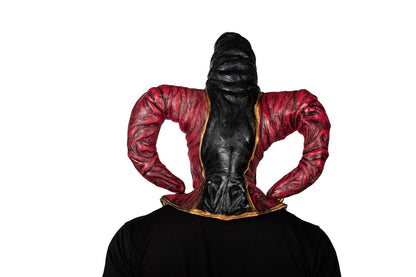Máscara Malvado Bufón Ghoulish - Disfraz de Látex, Cáscabel Dorado para Halloween y Día de Muertos