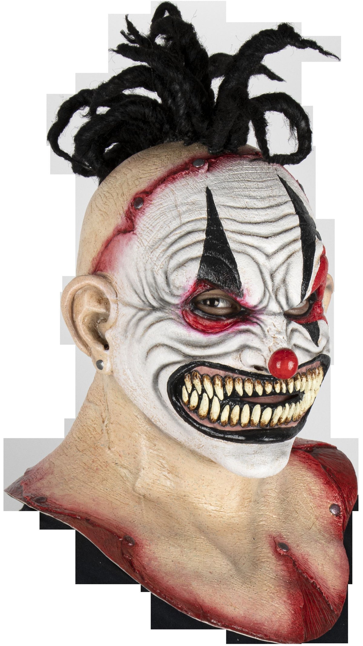 Máscara Matar Payasos Punk Ghoulish - Disfraz de Latex, Kanekalon Afro para Halloween y Día de Muertos