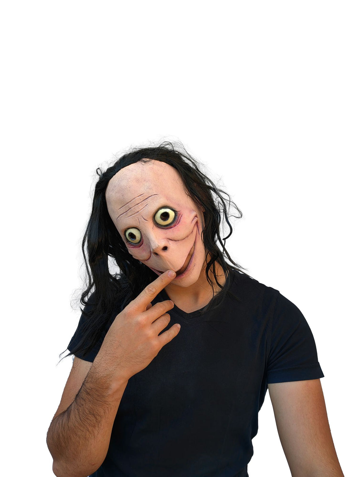 Máscara Momo Ghoulish - Disfraz de Látex, Multifilamento lacio para Halloween y Día de Muertos