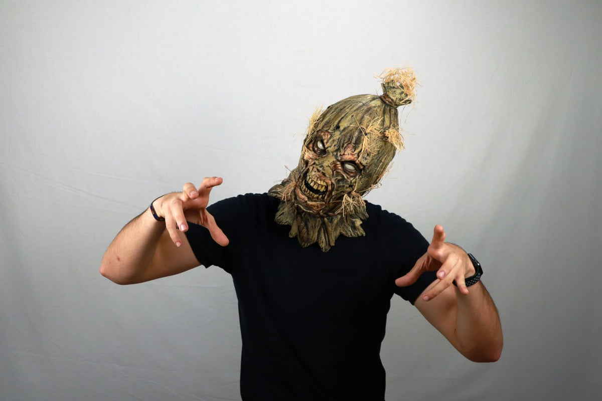 Máscara Nacido del terror Ghoulish - Disfraz de Látex, Paja Sintética para Halloween y Día de Muertos