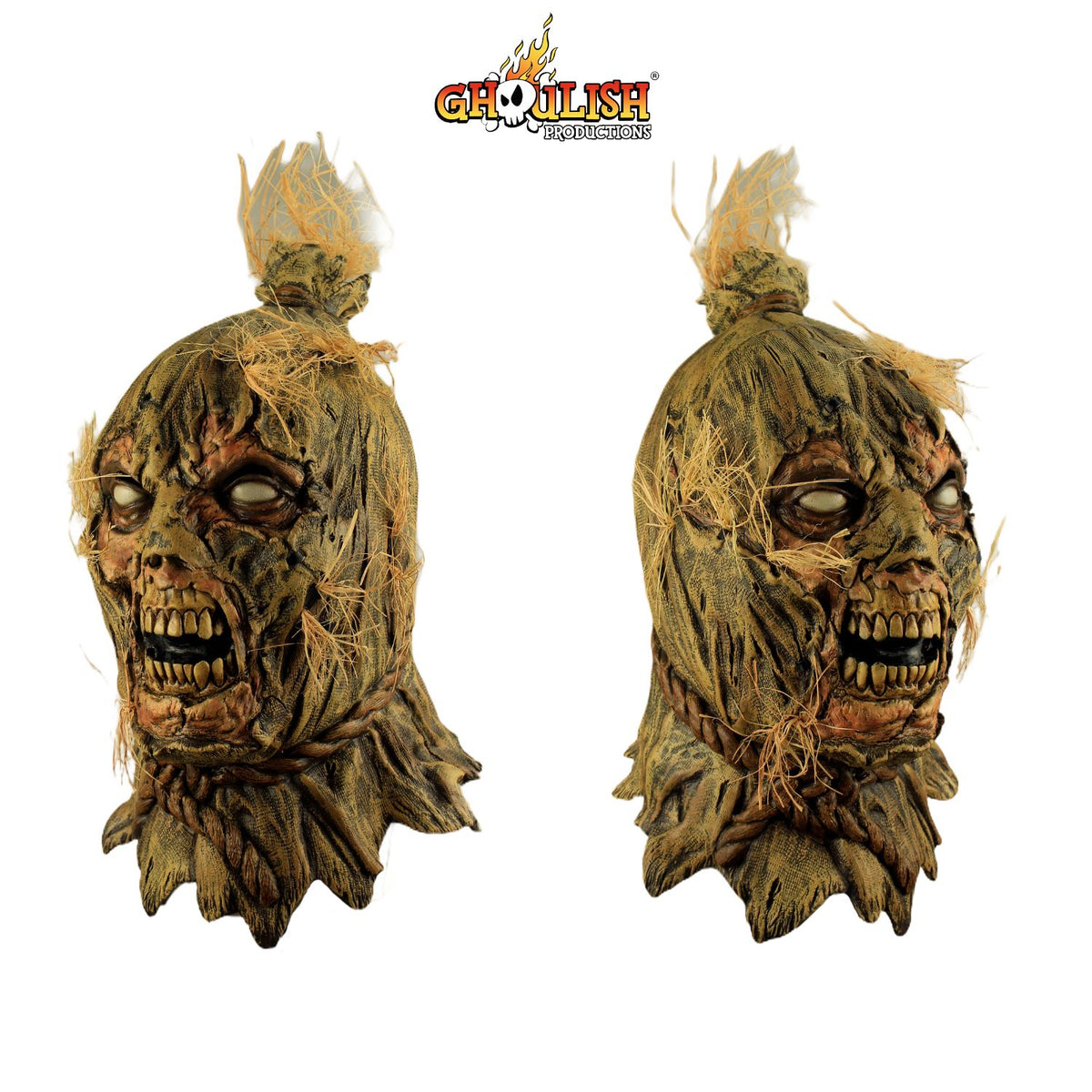 Máscara Nacido del terror Ghoulish - Disfraz de Látex, Paja Sintética para Halloween y Día de Muertos