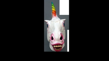 Máscara Orgullo Unicornio Ghoulish - Disfraz de Látex, Peluche para Halloween y Día de Muertos
