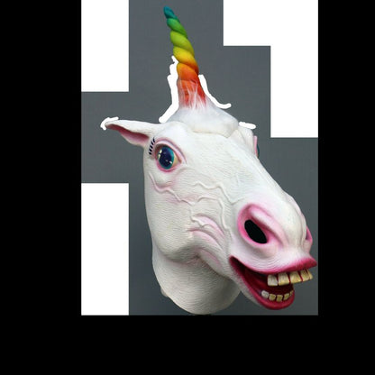 Máscara Orgullo Unicornio Ghoulish - Disfraz de Látex, Peluche para Halloween y Día de Muertos