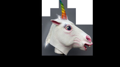 Máscara Orgullo Unicornio Ghoulish - Disfraz de Látex, Peluche para Halloween y Día de Muertos