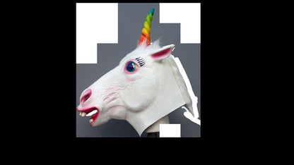 Máscara Orgullo Unicornio Ghoulish - Disfraz de Látex, Peluche para Halloween y Día de Muertos