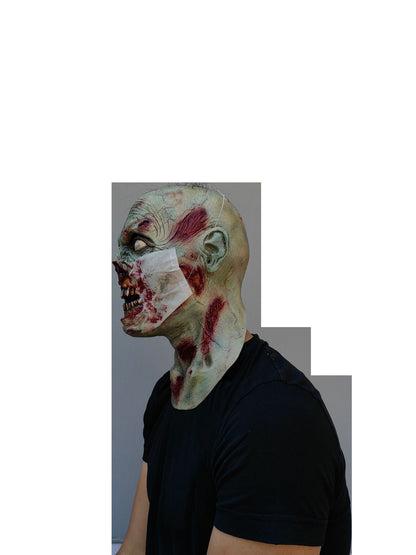 Máscara Paciente Zombi Ghoulish - Disfraz de Látex, Kanekalon, Cubreboca liso para Halloween y Día de Muertos
