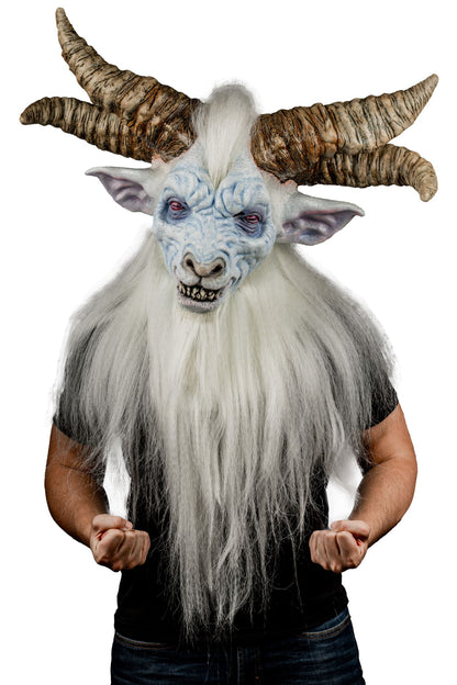 Máscara Pálido Baphomet Dios Ghoulish - Disfraz de Látex, Kanekalon para Halloween y Día de Muertos