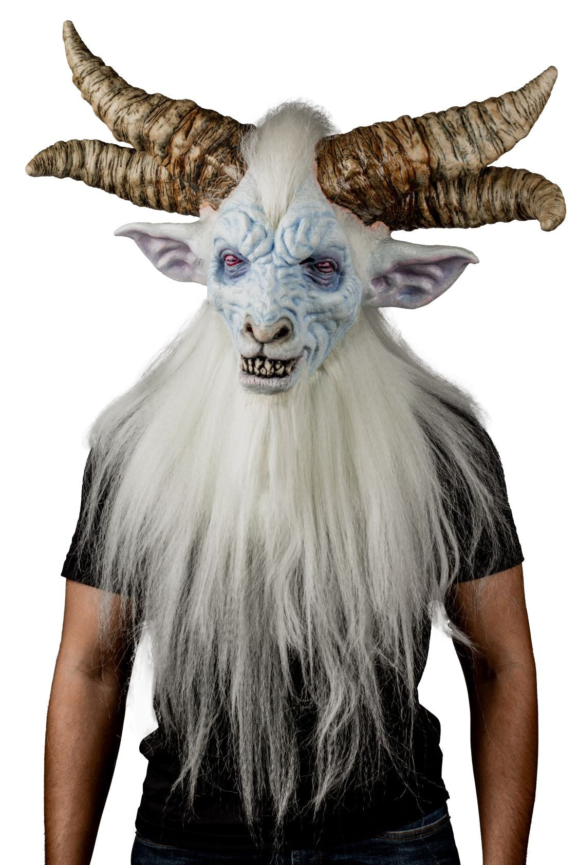 Máscara Pálido Baphomet Dios Ghoulish - Disfraz de Látex, Kanekalon para Halloween y Día de Muertos