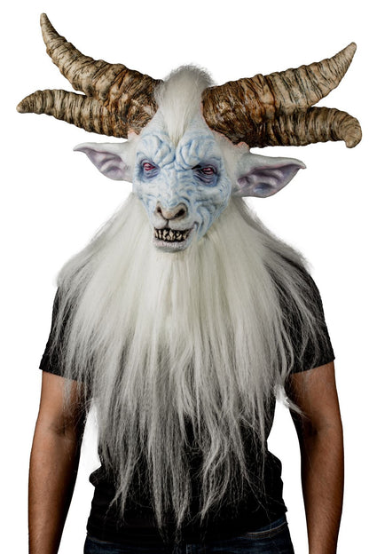 Máscara Pálido Baphomet Dios Ghoulish - Disfraz de Látex, Kanekalon para Halloween y Día de Muertos