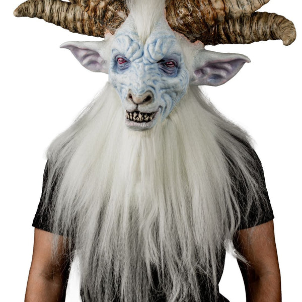 Máscara Pálido Baphomet Dios Ghoulish - Disfraz de Látex, Kanekalon para Halloween y Día de Muertos