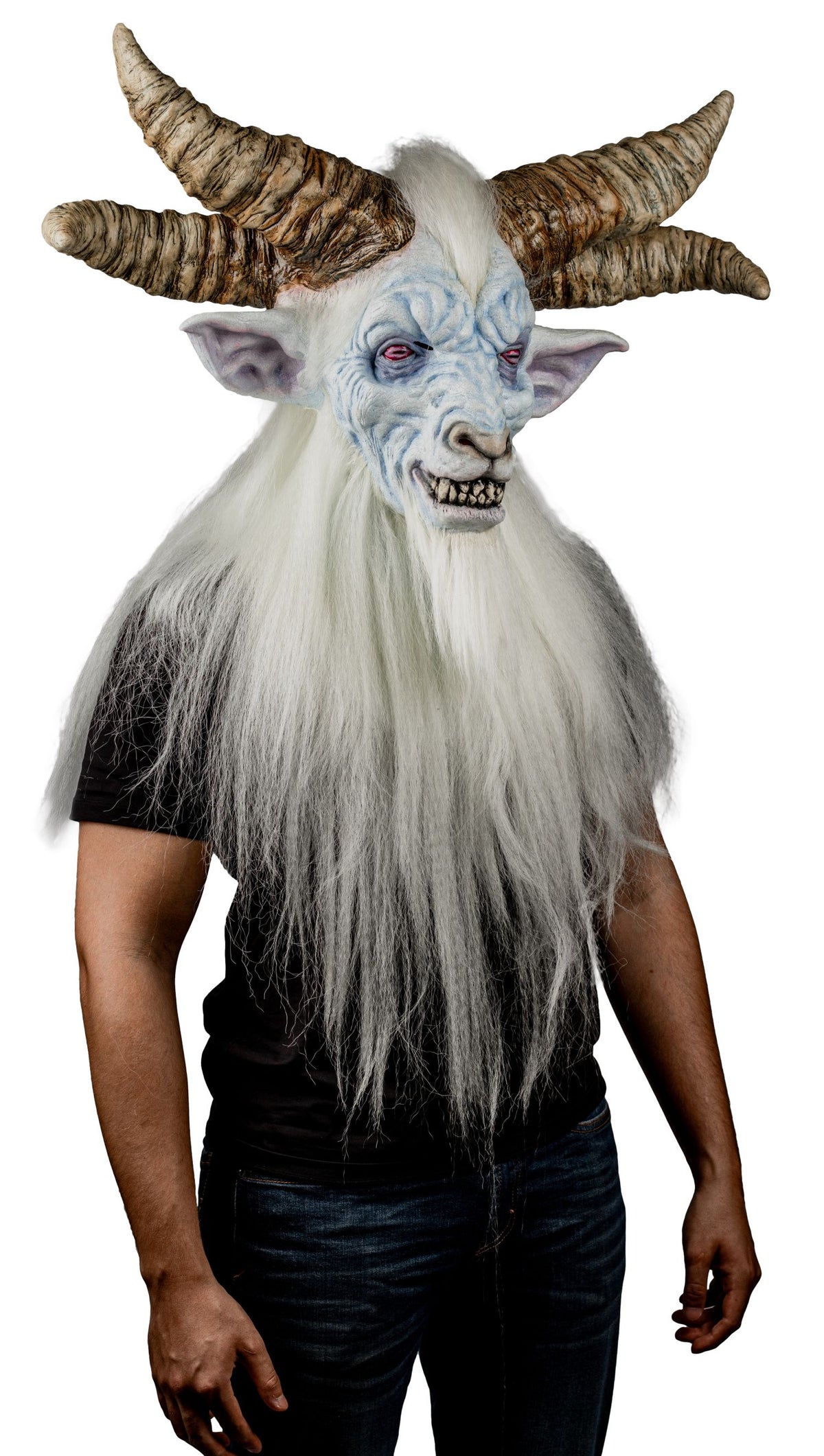 Máscara Pálido Baphomet Dios Ghoulish - Disfraz de Látex, Kanekalon para Halloween y Día de Muertos