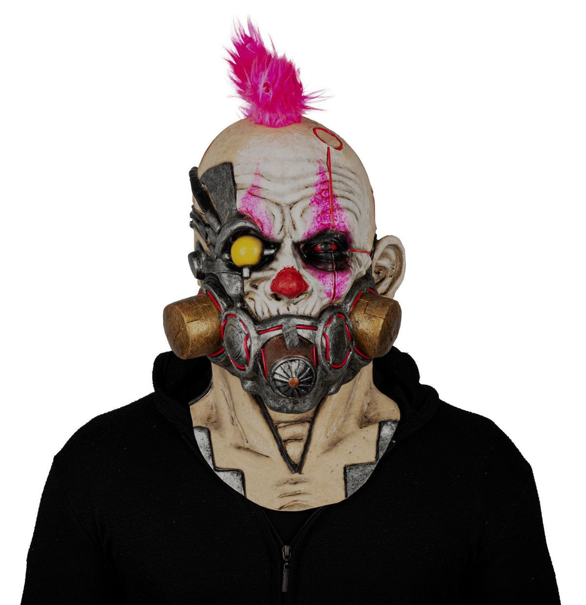 Máscara Payaso Bozal Ghoulish - Disfraz de Látex, Peluche, Hilo LED para Halloween y Día de Muertos