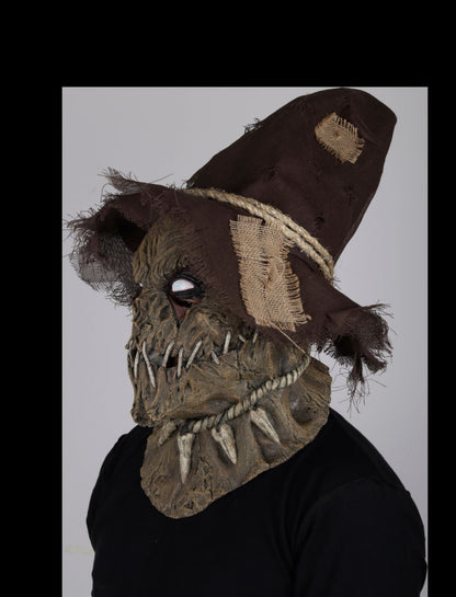 Máscara Poseído Espantapájaros Ghoulish - Disfraz de Látex, Yute, Hilo Cañamo, Lazo de Henequen para Halloween y Día de Muertos