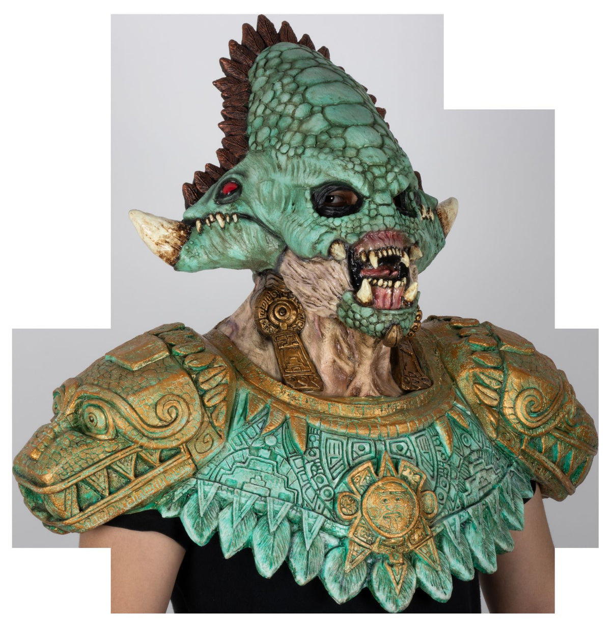 Máscara Quetzalcóatl Disfraz Kit Ghoulish - Disfraz de Látex para Halloween y Día de Muertos