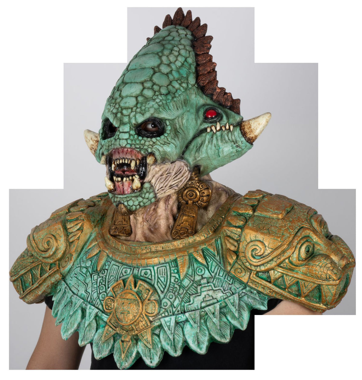 Máscara Quetzalcóatl Disfraz Kit Ghoulish - Disfraz de Látex para Halloween y Día de Muertos