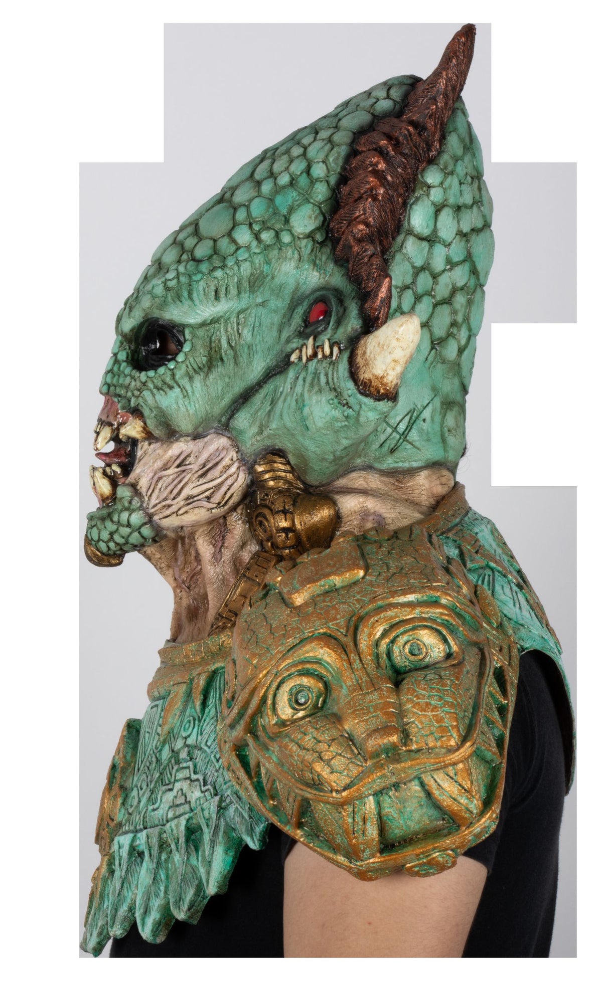 Máscara Quetzalcóatl Disfraz Kit Ghoulish - Disfraz de Látex para Halloween y Día de Muertos