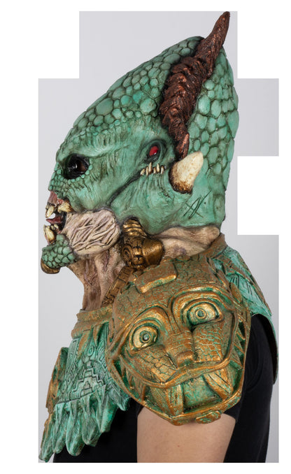 Máscara Quetzalcóatl Disfraz Kit Ghoulish - Disfraz de Látex para Halloween y Día de Muertos