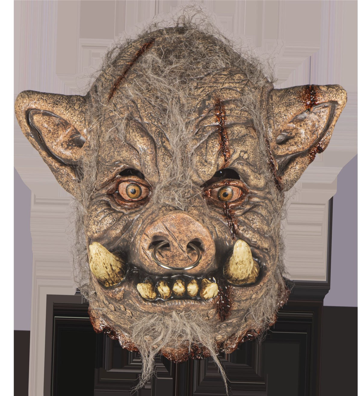 Máscara Rabioso Jabalí Ghoulish - Disfraz de Látex, Pelox, Argolla para Halloween y Día de Muertos