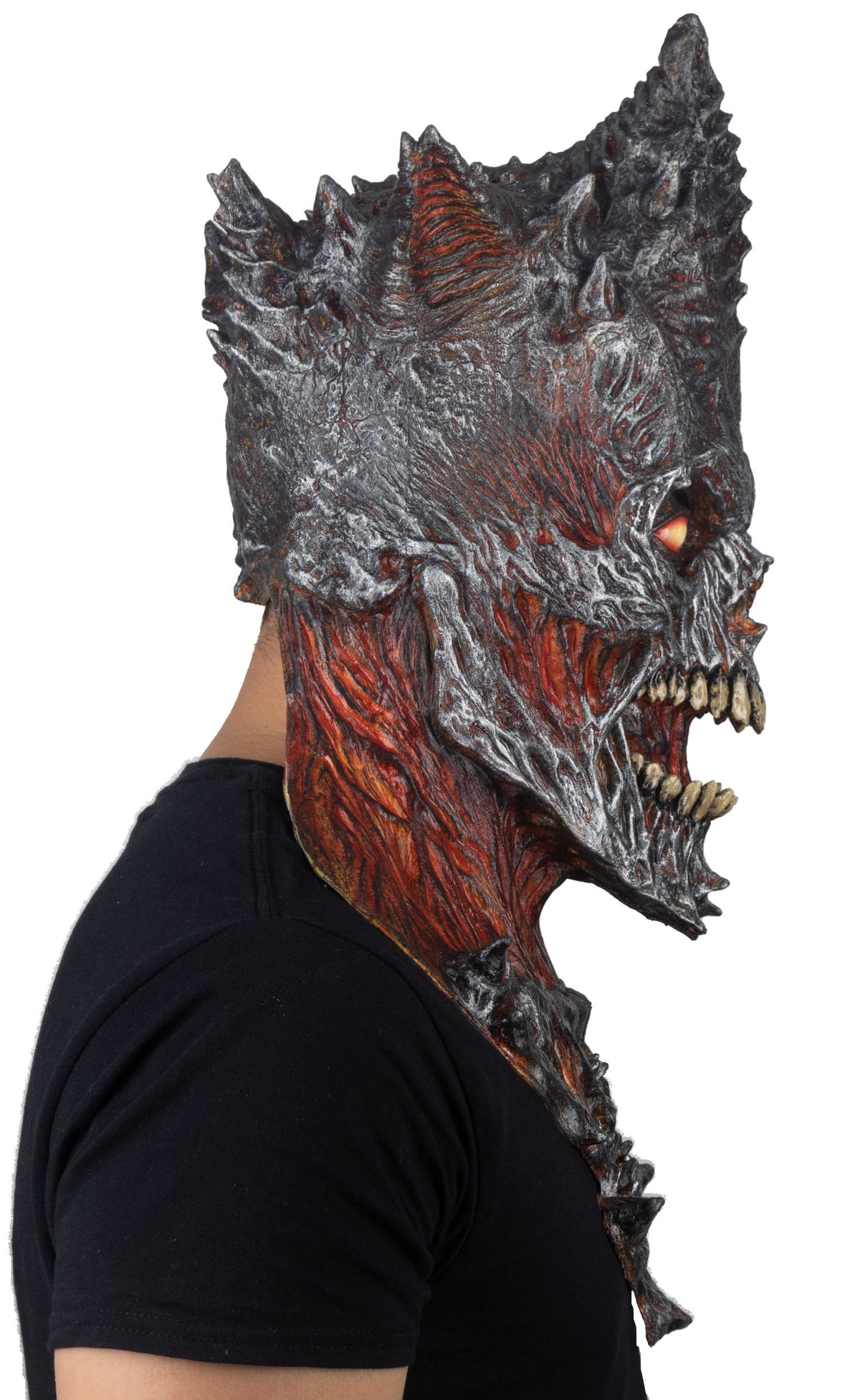 Máscara Rey Segador FUEGO Ghoulish - Disfraz de Látex para Halloween y Día de Muertos