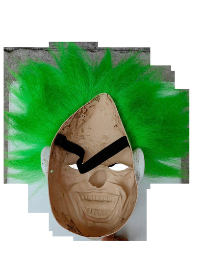 Máscara Salvaje Neón Payaso Ghoulish - Disfraz de Látex, Kanekalon para Halloween y Día de Muertos