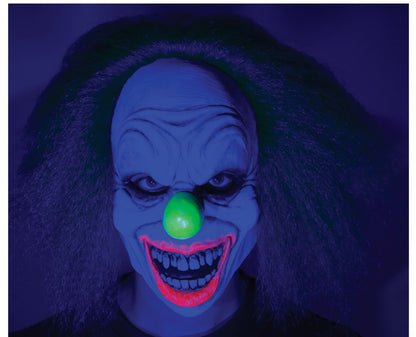 Máscara Salvaje Neón Payaso Ghoulish - Disfraz de Látex, Kanekalon para Halloween y Día de Muertos