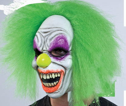 Máscara Salvaje Neón Payaso Ghoulish - Disfraz de Látex, Kanekalon para Halloween y Día de Muertos