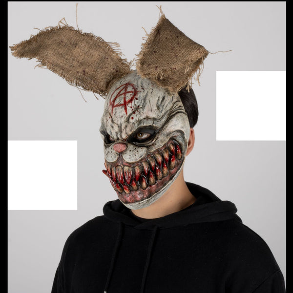 Máscara Sangre Bunny Ghoulish - Disfraz de Látex, Yute para Halloween y Día de Muertos