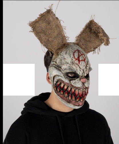 Máscara Sangre Bunny Ghoulish - Disfraz de Látex, Yute para Halloween y Día de Muertos