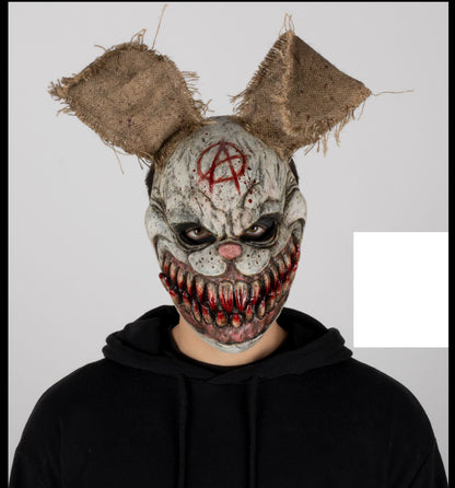 Máscara Sangre Bunny Ghoulish - Disfraz de Látex, Yute para Halloween y Día de Muertos