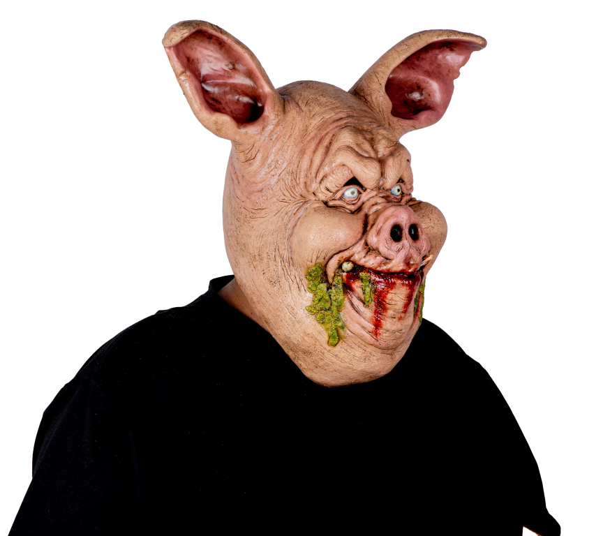 Máscara Sangriento Cerdo Pege - Disfraz de Látex para Halloween y Día de Muertos