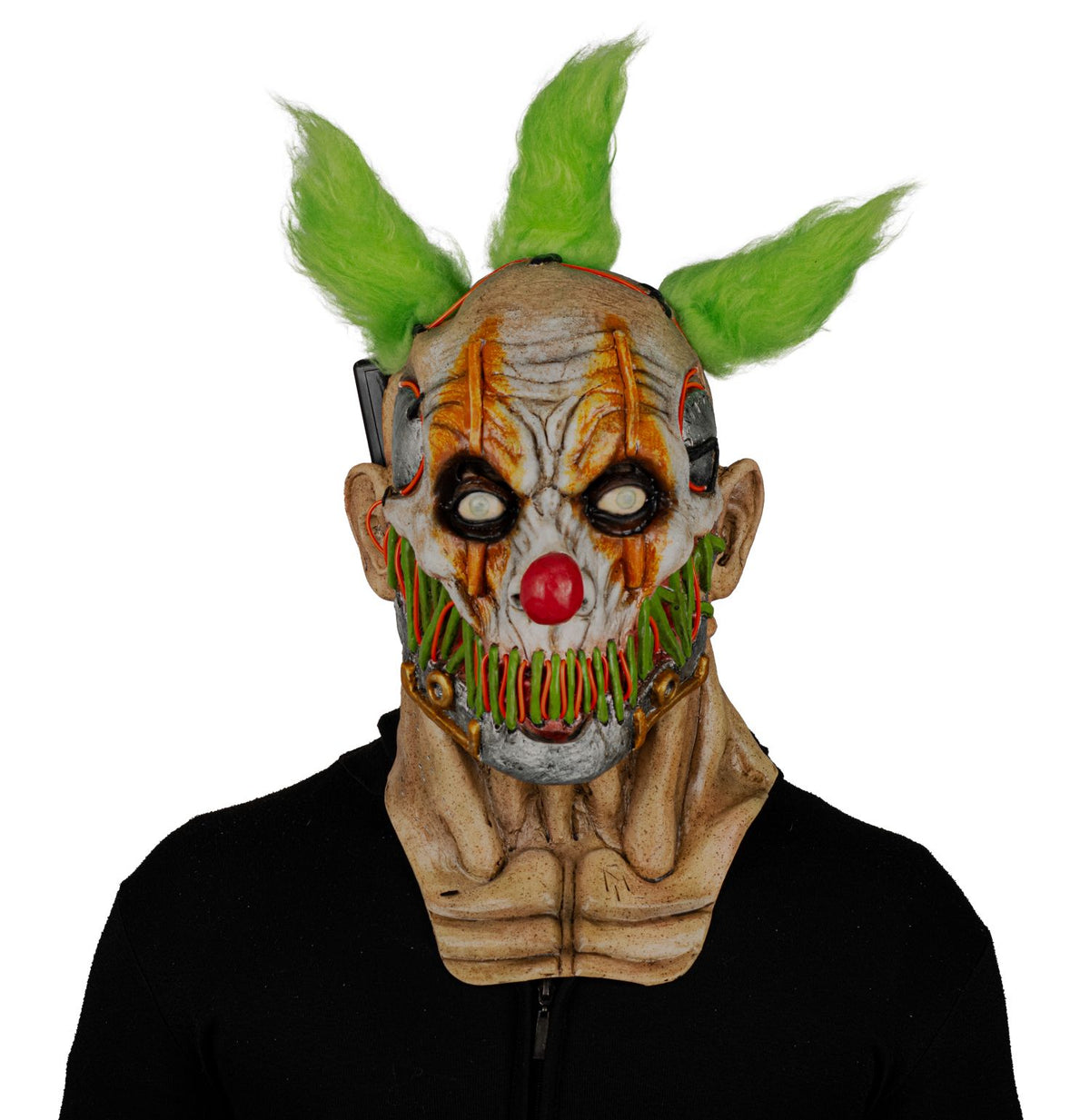 Máscara Stiched Sonrisa Payaso Ghoulish - Disfraz de Látex, Peluche, Hilo LED para Halloween y Día de Muertos