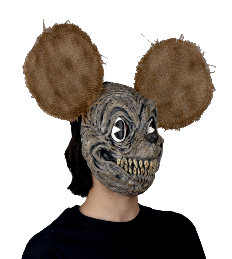 Máscara Tenebroso Ratón Pege - Disfraz de Látex, Yute para Halloween y Día de Muertos
