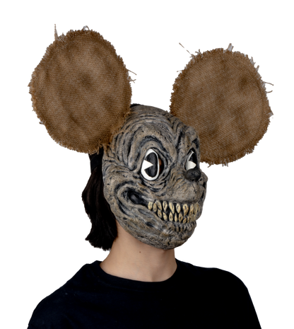 Máscara Tenebroso Ratón Pege - Disfraz de Látex, Yute para Halloween y Día de Muertos