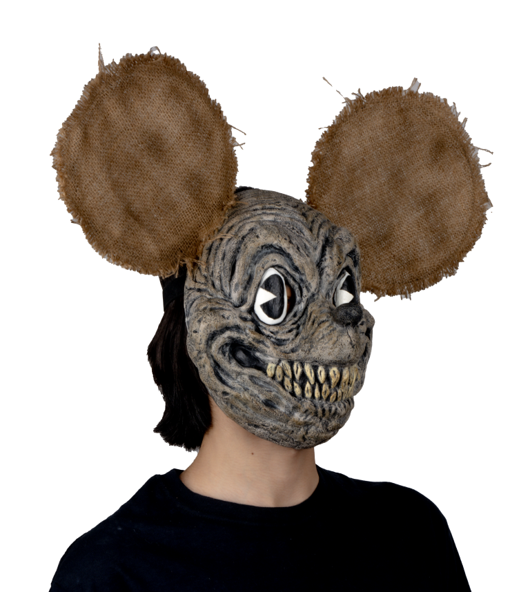 Máscara Tenebroso Ratón Pege - Disfraz de Látex, Yute para Halloween y Día de Muertos